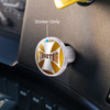 "Tractor" Maltese Cross Air Valve Knob Candy Color Sticker - Electric Yellow