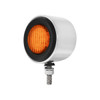 Stainless 2.5" Double Face Light With LED Lights & Grommets - Amber & Red LED/Amber & Red Lens