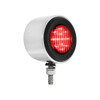Stainless 2.5" Double Face Light With LED Lights & Grommets - Amber & Red LED/Amber & Red Lens