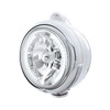 Chrome Guide 682-C Headlight H4 With White LED & Dual Mode LED Signal - Clear Lens
