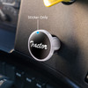 "Tractor" Glossy Air Valve Knob Candy Color Sticker -Glossy Black