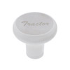Deluxe Aluminum Screw-On Air Valve Knob With Stainless "Tractor" Plaque - Pearl White
