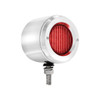 Stainless 2.5" Double Face Light With LED Lights & Bezels - Amber & Red LED/Amber & Red Lens