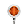 Stainless 2.5" Double Face Light With LED Lights & Bezels - Amber & Red LED/Amber & Red Lens