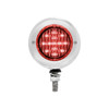 Stainless 2.5" Double Face Light With LED Lights & Bezels - Amber & Red LED/Amber & Red Lens