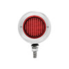 Stainless 2.5" Double Face Light With LED Lights & Bezels - Amber & Red LED/Amber & Red Lens