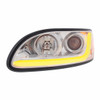 Chrome Projection Headlight W/LED Dual Function Light Bar For PB 386 (2005-2015) & 387 (1999-2010) - Driver