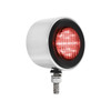 Stainless 2.5" Double Face Light With LED Lights & Grommets - Amber & Red LED/Clear Lens