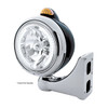 Black Guide 682-C Headlight H4 With White LED & Dual Mode LED Signal - Amber Lens
