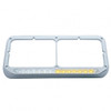 Rectangular Dual Headlight Bezel With LED Sequential Light Bar (Driver) - Amber LED/Clear Lens