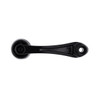Black Die-Cast Window Crank With 16-Spline 7/16” OD Adapter - Plain