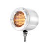 Stainless 2.5" Double Face Light With LED Lights & Bezels - Amber & Red LED/Clear Lens