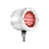 Stainless 2.5" Double Face Light With LED Lights & Bezels - Amber & Red LED/Clear Lens