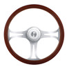 88183-UP 18" BLADE STYLE WOOD STEERING WHEEL WITH HUB & HORN BUTTON KIT FOR PETERBILT (2006+) & KENWORTH (2003+)