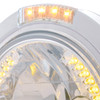 Stainless Steel Bullet Classic Headlight H4 With Amber LED & Dual Mode LED Signal - Clear Lens
