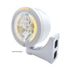 Stainless Steel Bullet Half Moon Headlight H4 With Amber LED & Dual Mode LED Signal-Clear Lens