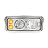 Chrome High Power Heated 10 LED Headlight With LED Turn & DRL-Passenger