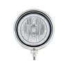 Black Guide Headlight 9007 Bulb With Amber LED Halo Rim