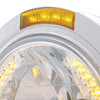 Stainless Steel Bullet Classic Headlight H4 With Amber LED & Signal - Amber Lens