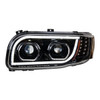 High Power LED "Blackout" Headlight With 16 LED Turn & 57 LED Bar For 2008-2024 Peterbilt 389- Driver