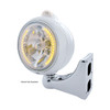 Stainless Steel Guide 682-C Headlight H4 With Amber LED & Dual Mode LED Signal-Clear Lens