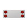 33-3/4" Stainless Rear Center Panel With Four 7 LED 4" Reflector Lights & Visors(No LP Holes)-Red LED/Red Lens