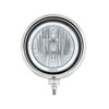 Black Guide Headlight 9007 Bulb With White LED Halo Rim