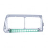 14 LED Headlight Bezel For 1989-2009 Freightliner FLD - Passenger - Green LED/Clear Lens