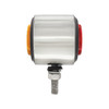 SS 2" Double Face Light With 9 LED 2" Lights & Grommets - Amber & Red LED/Amber & Red Lens