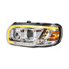 Chrome Projection Headlight With LED Turn Signal & Light Bar For 2008-2024 Peterbilt 389-Driver