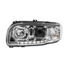 Chrome Projection Headlight With LED Turn Signal & Light Bar For 2008-2024 Peterbilt 389-Driver