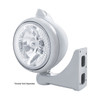Stainless Steel Guide 682-C Headlight H4 With White LED & Original Style LED Signal - Clear Lens