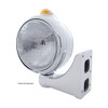 Chrome Guide 682-C Headlight H6024 & Dual Mode LED Signal - Amber Lens