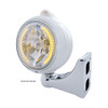 Chrome Guide 682-C Headlight H4 With Amber LED & Dual Mode LED Signal - Clear Lens
