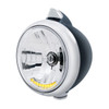 Black Guide 682-C Headlight H4 With 10 Amber LED & Original Style LED Signal-Clear Lens