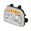 Chrome 11 LED Headlight For 2015-2024 Kenworth T880-Passenger