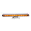 Chrome 10 LED Light Bar With 180 Degree Swivel Base - Dual Function Amber LED/Amber Lens