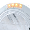 Stainless Steel Bullet Classic Headlight H4 With 10 Amber LED & Dual Mode LED Signal - Clear Lens