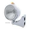 Chrome Guide 682-C Headlight H4 & Dual Mode LED Signal - Amber Lens