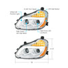 Chrome 8 LED Projection Headlight For 2013-2021 Kenworth T680-Driver