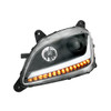 Black Projection Headlight With LED Position & Sequential Signal For 2012-2021 Peterbilt 579- Driver