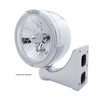 Stainless Steel Classic Half Moon Headlight Crystal H4 Bulb & LED Turn Signal - Clear Lens
