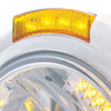 Stainless Steel Classic Headlight H4 With 34 Amber LED & Dual Mode LED Signal - Amber Lens