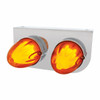 Stainless Light Bracket With 2X 9 LED Dual Function Watermelon GloLight - Amber LED/Amber Lens