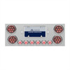 SS Rear Center Panel With 4X Red LED 4" Light & 6X Red LED 2" Light & Bezel -Clear Lens -Comp. Series