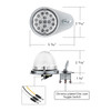 304 SS Above Door Dome Light Kit W/ 17 LED Double Fury Watermelon For 1994-2025 KW W900-Amber & Red LED