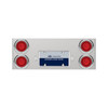 33-3/4" Stainless Rear Center Panel With Four 21 LED 4" GloLight & Bezels - Red LED/Red Lens