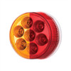 7 LED 2" Round Double Fury Light (Clearance/Marker) - Amber & Red LED/Clear Lens