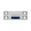 33-3/4" Stainless Rear Center Panel With Four 21 LED 4" GloLight & Bezels - Red LED/Clear Lens