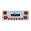 SS Rear Center Panel With Four 13 LED 4" Abyss Light & Six 4 LED 2" Lights & Bezels-Red LED/Red Lens